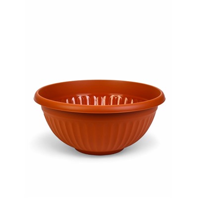 Кашпо - миска для цветов IDEA «Ливия», 12 л, d=39 см, h=19 см, пластиковое, коричневое