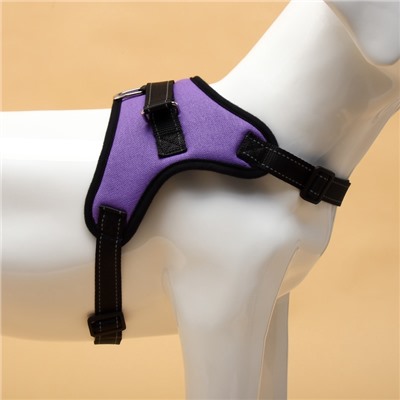 Шлейка К7 мягкая светоотражающая, размер L, ОГ 64-86 см, вес 18- 27.5 кг, фиолетовая