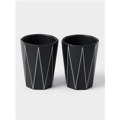 Аксессуары для ванной «Локо», 4 предмета, дозатор для мыла 280 мл, мыльница, 2 стакана 250 мл, чёрные