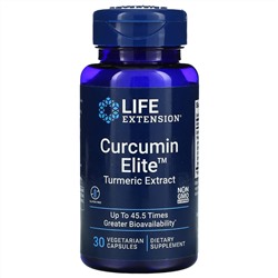 Life Extension, Curcumin Elite, экстракт куркумы, 30 вегетарианских капсул