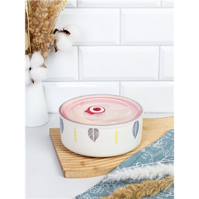 Контейнер салатник 800 мл крышка с клапаном / BCF-120 /уп 10/ Фарфор