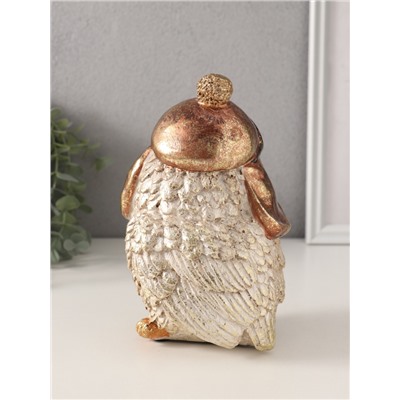 Фигурка полистоун «Сова в шапке-ушанке», 10.5×12×18 см
