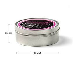 Губка для сухой чистки кистей для макияжа в металлической баночке