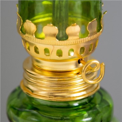 Керосиновая лампа зеленый с ручкой 8×6×20 см