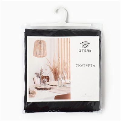 Скатерть «Этель» Home, 146×220 см, чёрная, 100% хлопок, саржа 190 г/м²
