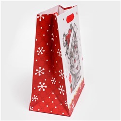 Пакет подарочный новогодний ламинированный «Обнимашки»,18×23×10 см