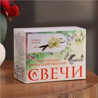 Набор свечей-столбиков 2 шт., 4×6 см, ваниль