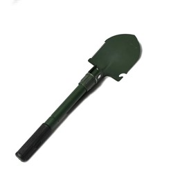 Лопата туристическая, L = 41 см, складная, пилка, металлический черенок с прорезиненной рукоятью, Greengo