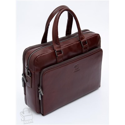 Портфель мужской кожаный 68001 brown Fuzhiniao в Новосибирске