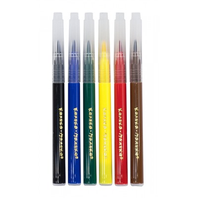 Фломастеры-кисточки  6цв в блистере ФККМ06 Каляка-Маляка