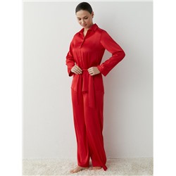 Omsa Пижама OmD 0230D GRAZIA  Пижама жен. (Рубашка удлинен.с поясом+Брюки прямые однотон), PL