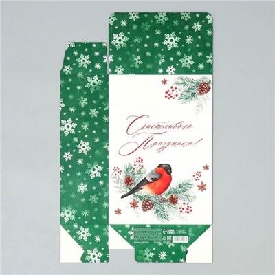 Коробка подарочная новогодняя складная «Счастливого праздника», 16×23×7.5 см