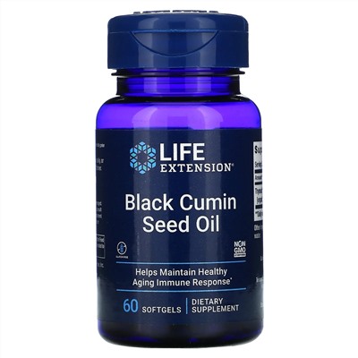 Life Extension, Масло семян черного тмина, 60 жевательных капсул