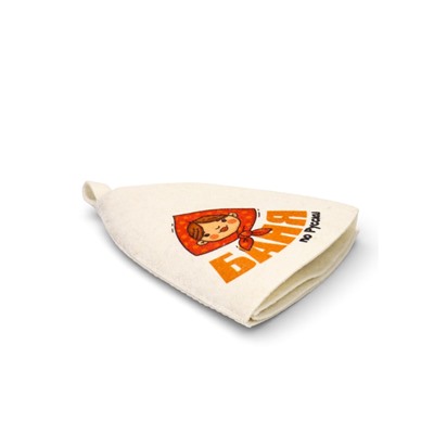 Шапка для бани и сауны «Баня по-русски», полиэфир, шерсть, с принтом