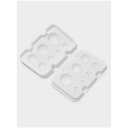 Форма для муссовых десертов и выпечки из 2 частей Доляна «Шарики», силикон, 13×8.5×3 см, 7 ячеек (d=1-3.5 см), белая