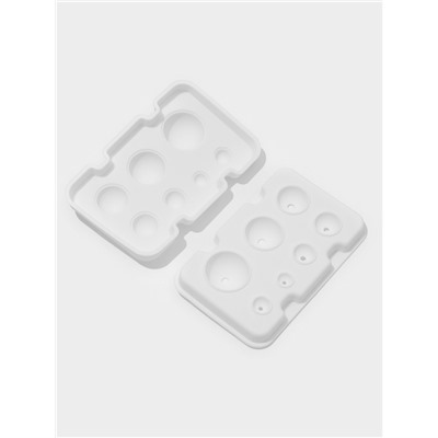 Форма для муссовых десертов и выпечки из 2 частей Доляна «Шарики», силикон, 13×8.5×3 см, 7 ячеек (d=1-3.5 см), белая