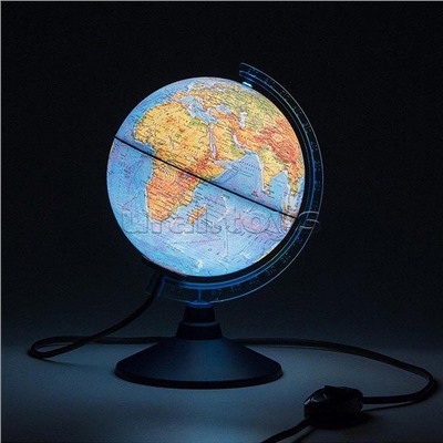 Глобус Земли физический 150мм с подсветкой Классик Евро