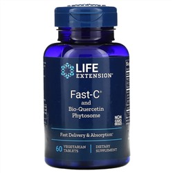 Life Extension, Fast-C с фитосомами биокверцетина, 60 вегетарианских таблеток