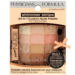 Physicians Formula, Переливающиеся полоски, "Все включено", палетка теплых телесных оттенков, 0.26 унции (7.5 г)