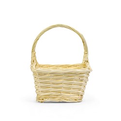 Корзина плетёная для хранения, 27×22×14 см, ручка h=13 см, ива, белая