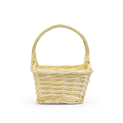 Корзина плетёная для хранения, 27×22×14 см, ручка h=13 см, ива, белая