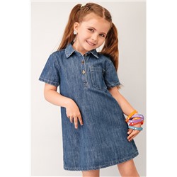 Джинсовое платье с коротким рукавом для девочки Happyfox