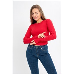 Лонгслив укороченный 100015 (Алый)