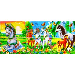 5 ШТУК - Полотенца вафельные - символ Года Лошади