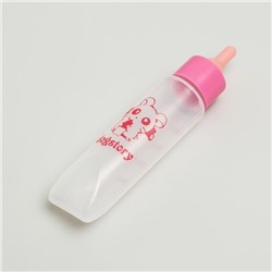 Бутылочка для вскармливания грызунов 30 мл с силиконовой соской (короткий носик), розовая