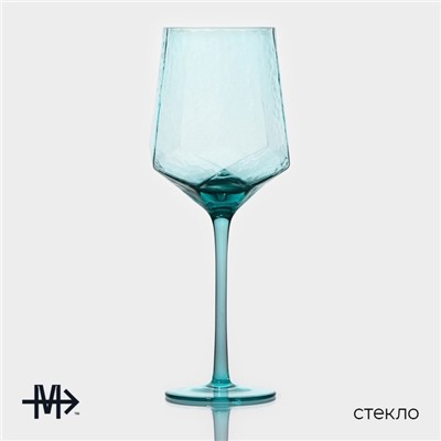 Бокалы для вина Magistro «Дарио», 500 мл, 7.3×25 см, набор 2 шт., стекло, изумрудные