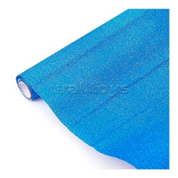 Пленка самоклеящаяся с блестками 45x300 см, лазурно-синяя, PP 100 мкм, в рулоне
