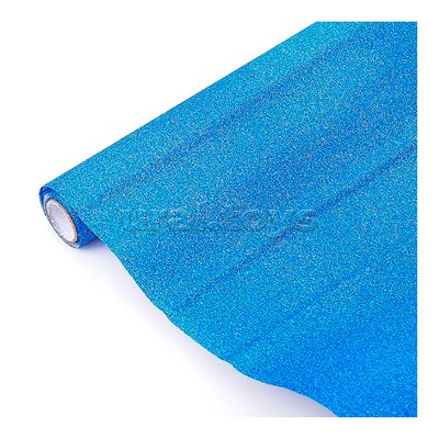 Пленка самоклеящаяся с блестками 45x300 см, лазурно-синяя, PP 100 мкм, в рулоне