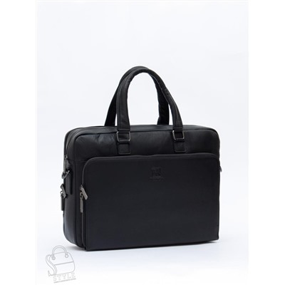 Портфель мужской кожаный 68001 black Fuzhiniao в Новосибирске
