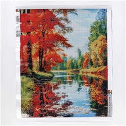 Алмазная вышивка полное заполнение «Осенний пейзаж», на холсте 40×50 см