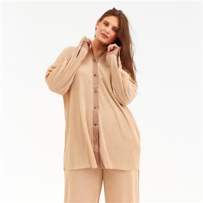 Костюм женский (рубашка, брюки) MINAKU: Casual Collection, цвет кофе, размер 54