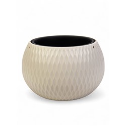 Кашпо для цветов «Жемчужина», 4 л, d=29 см, h=19.5 см, пластик, со вставкой, бежевое
