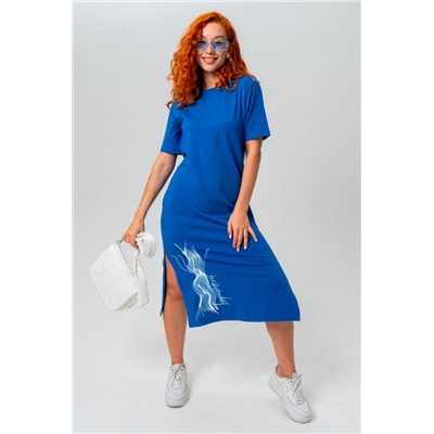 8517 платье женское длинное (Синий)