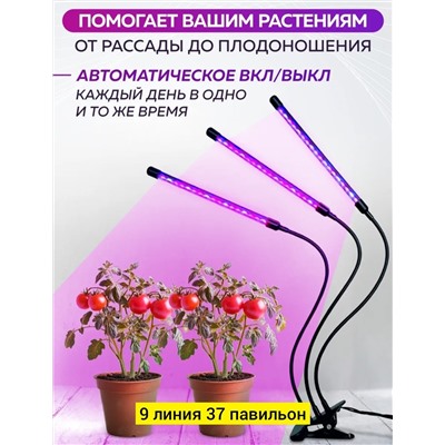 Фитолампа для растений 3 лампы