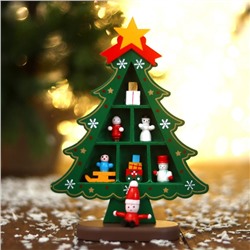 Сувенир «Ёлка с ячейками под подарки», 14.5×19.5 см, зелёная