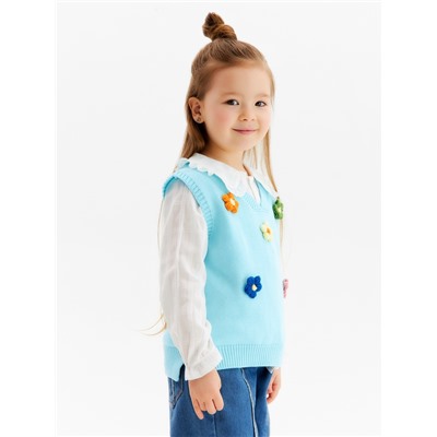 Жилет для девочки KAFTAN «Ромашки», размер 32 (110-116 см), голубой