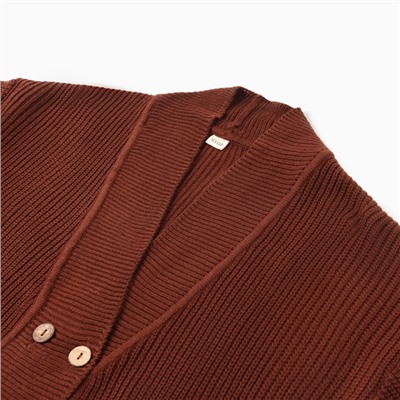 Кардиган на пуговицах женский MINAKU: Casual Collection, цвет шоколад, размер 42