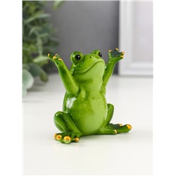 Фигурка полистоун лак «Лягуха - приветствие», 8×6×8 см, МИКС