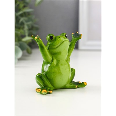 Фигурка полистоун лак «Лягуха - приветствие», 8×6×8 см, МИКС
