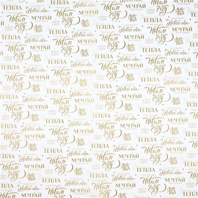 Бумага упаковочная новогодняя тишью «Мечтай», 50×70 см