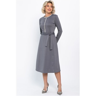 Платье трикотажное Парижанка (серое) П14786-10М