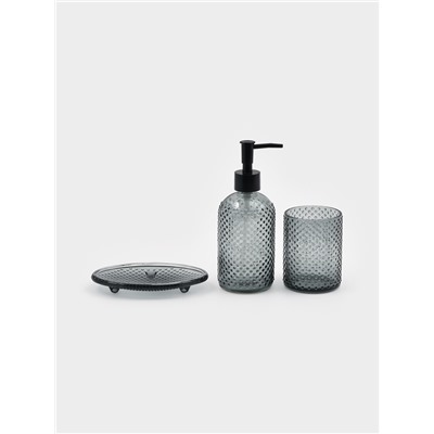 Набор для ванной "Капель", 3 предмета (дозатор для мыла, стакан, мыльница)