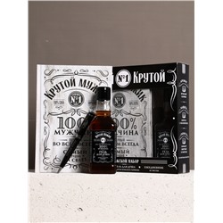 Набор "Самый крутой", гель для душа во флаконе виски, ежедневник и шариковая ручка