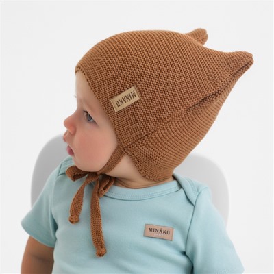 Шапка детская MINAKU, размер 46-48, коричневая
