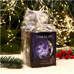 Ёлочный шар d=8 см «Цветочный блеск» ручная роспись