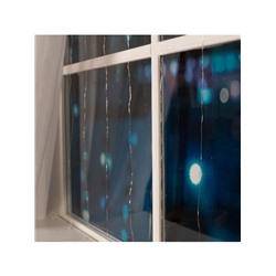 Гирлянда «Занавес» 2×2 м роса, IP20, серебристая нить, 300 LED, свечение мульти, 12 В